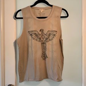 Billabong Tan Eagle Tank Top with “Torn” Back